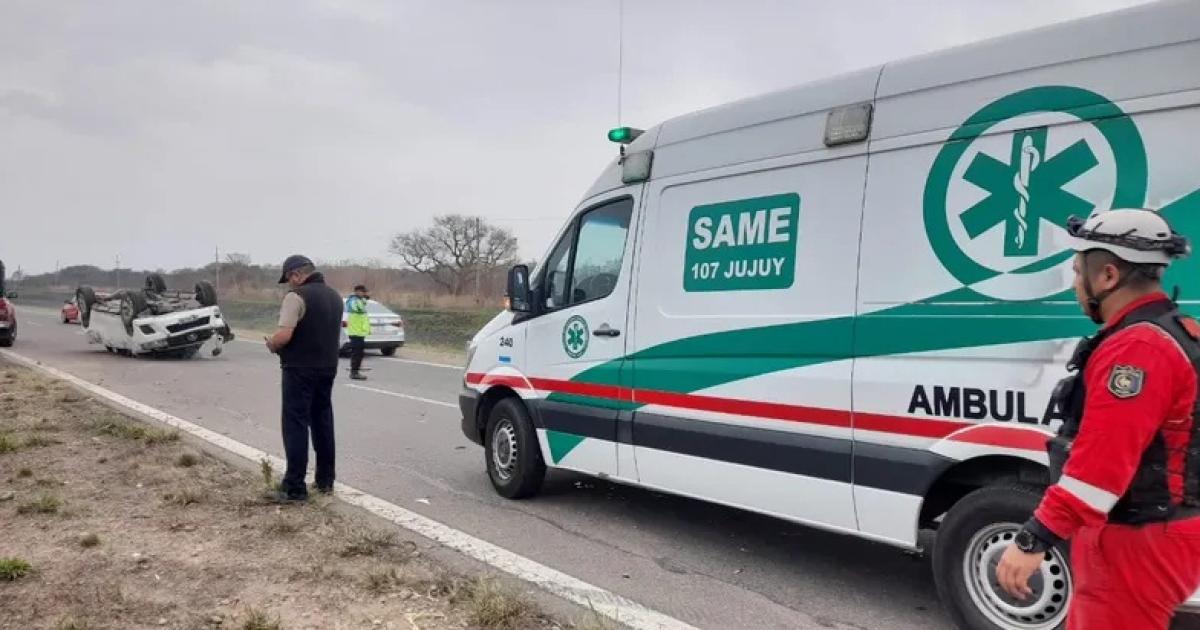 Choque y vuelco en la Ruta 66- una persona fue trasladada al hospital
