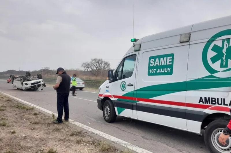 Choque y vuelco en la Ruta 66- una persona fue trasladada al hospital
