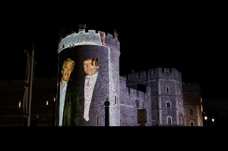 Proyectaron sobre el castillo de Windsor fotos de Donald Trump y Jeffrey Epstein 