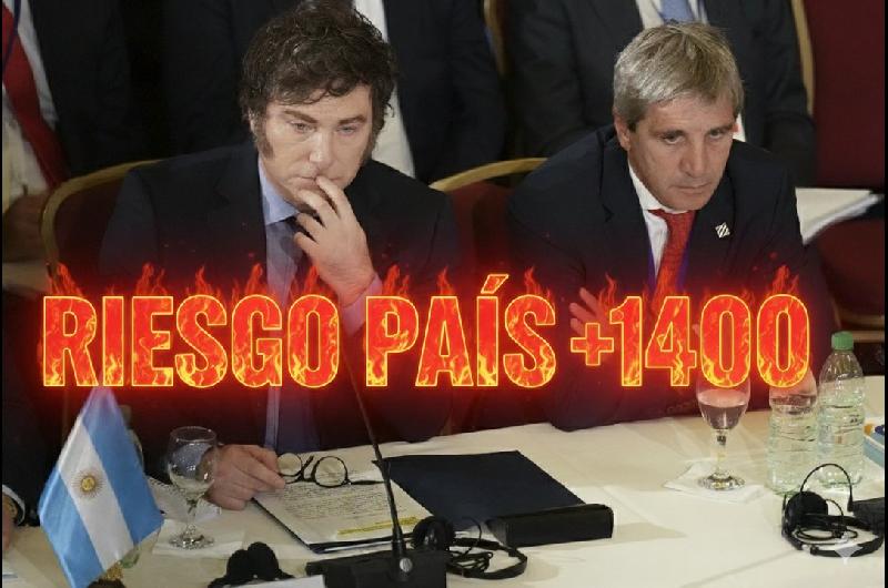 MAacuteXIMA TENSIOacuteN EN LOS MERCADOS- El riesgo paiacutes de Argentina superoacute los 1400 puntos baacutesicos
