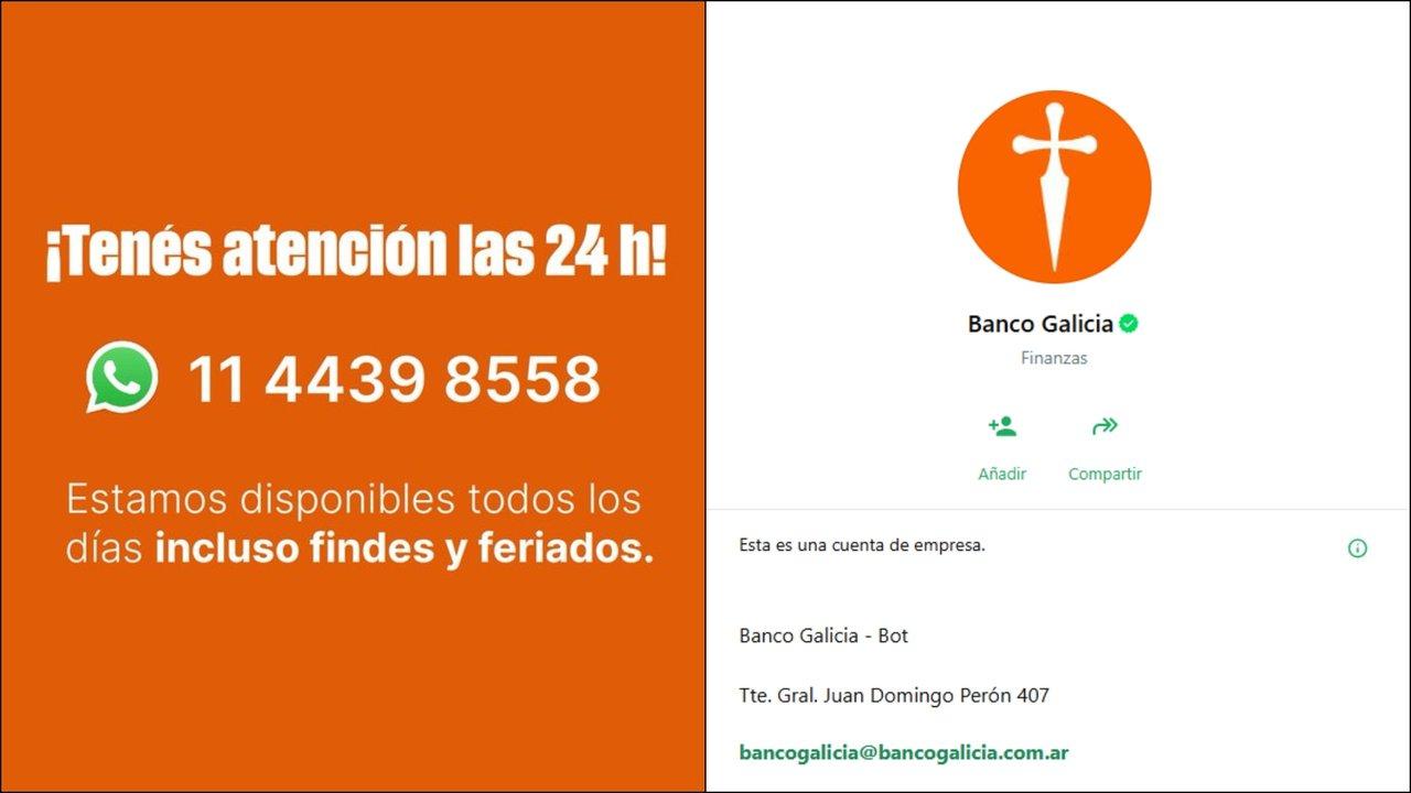 Banco Galicia- cuaacutel es el nuacutemero de WhatsApp para hacer consultas y reclamos las 24 horas