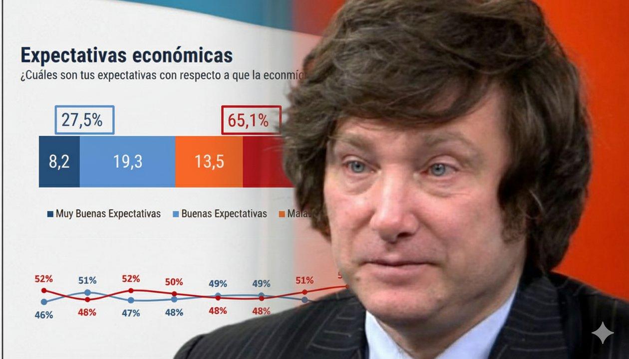 Alerta para Milei- su imagen positiva tocoacute nuevo piso del 39-en-porciento- y crece la ldquobroncardquo social seguacuten una encuesta