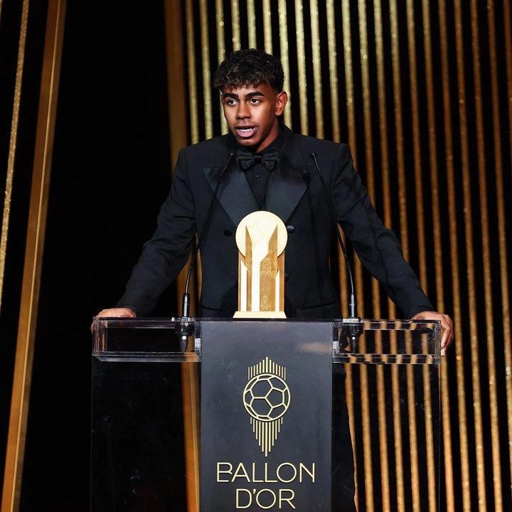 Lamine Yamal se quedoacute con el Trofeo Kopa por segundo antildeo seguido