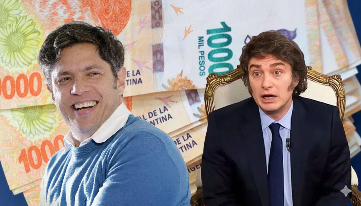 Costo 0-en-porciento-- el banco de Axel Kicillof da mejores adelantos de sueldo que el de Javier Milei