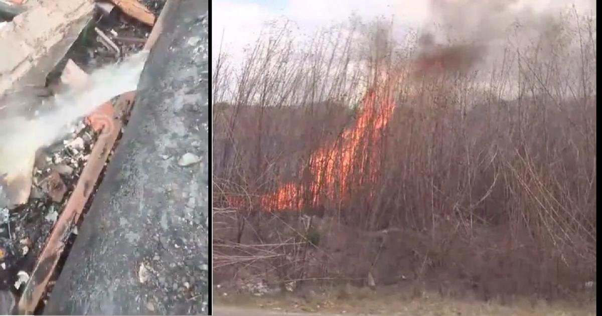 Barrio Norte- incendio de pastizales afectoacute acueducto de agua potable
