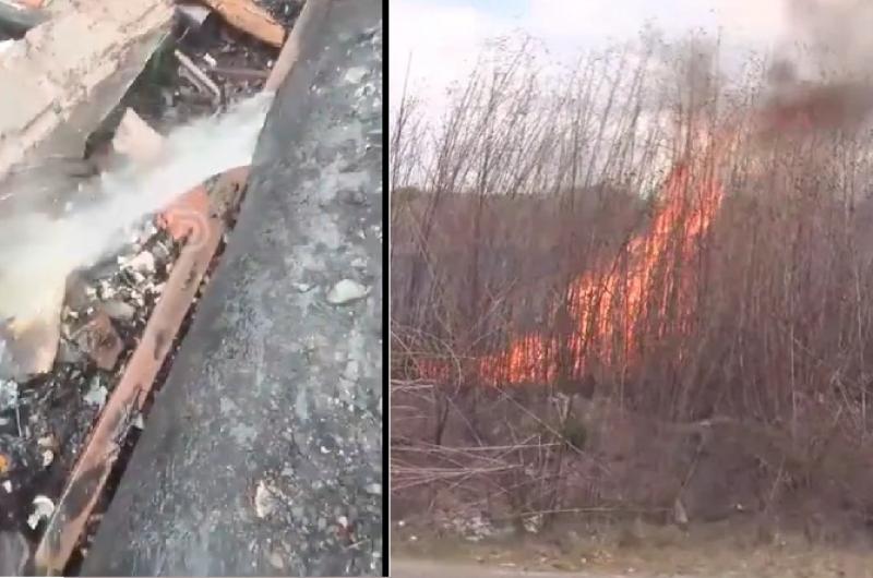 Barrio Norte- incendio de pastizales afectoacute acueducto de agua potable
