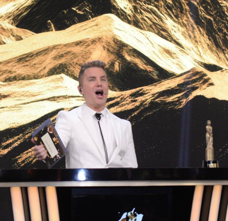 La reaccioacuten de Santiago del Moro al anunciarse a siacute mismo como ganador del Martiacuten Fierro de Oro
