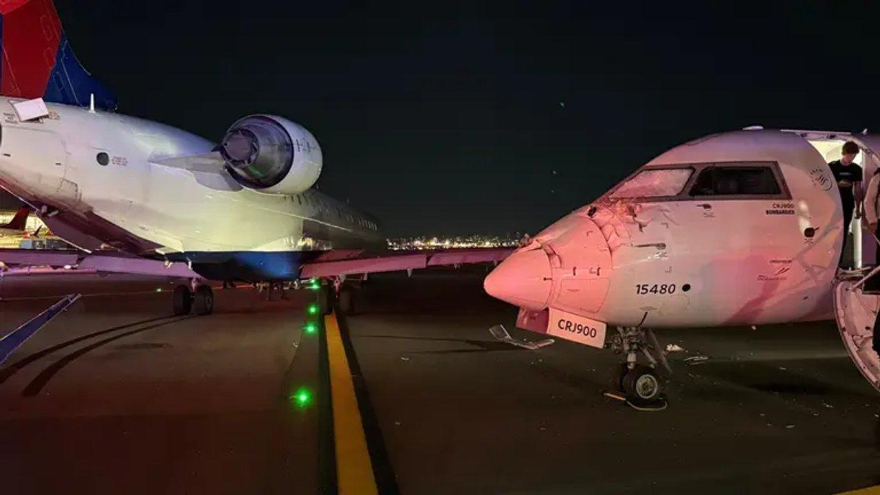 Dos aviones chocaron en el aeropuerto LaGuardia de Nueva York- una persona herida