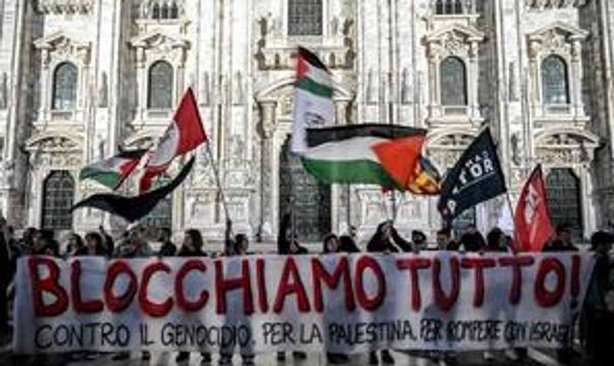 Huelga general en Italia en medio de la poleacutemica por la flotilla 