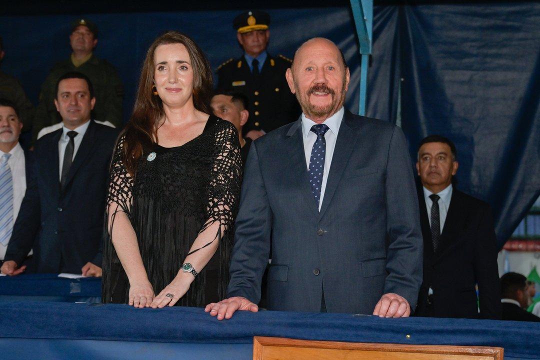 Victoria Villarruel celebroacute junto a Gildo Insfraacuten el Diacutea del Heacuteroe Formosentildeo