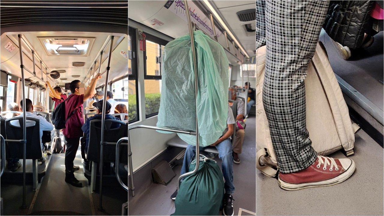 Metrobuacutes- prohiacuteben usar la mochila en la espalda y toman una draacutestica decisioacuten para solucionarlo