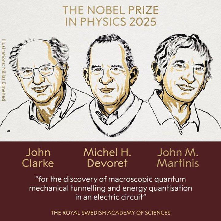 El premio Nobel de Fiacutesica 2025 fue otorgado a John Clarke Michel H Devoret y John M Martinis 