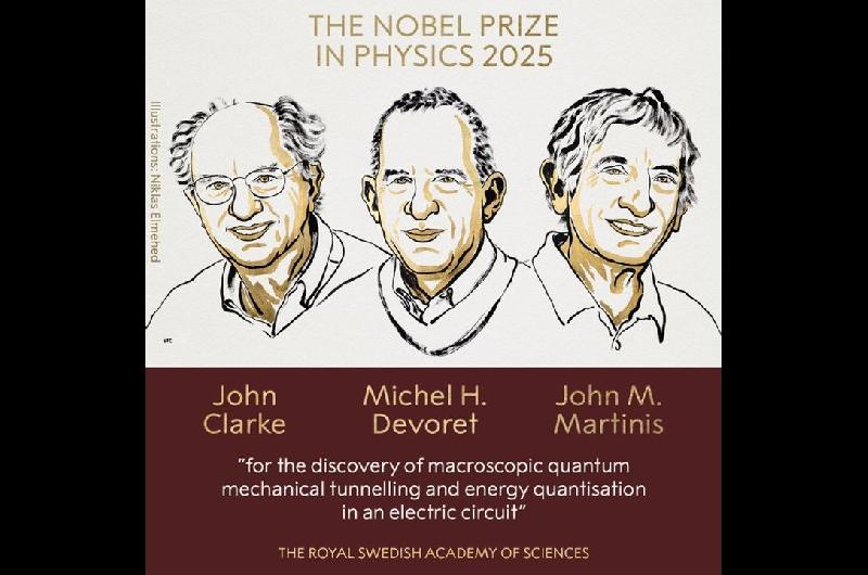 El premio Nobel de Fiacutesica 2025 fue otorgado a John Clarke Michel H Devoret y John M Martinis 