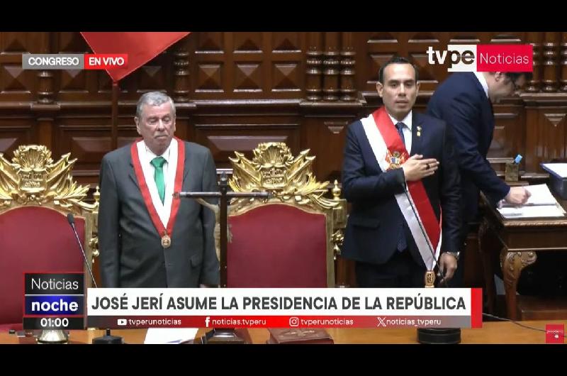 Joseacute Jeriacute asume como presidente interino de Peruacute tras la destitucioacuten expreacutes de Dina Boluarte 