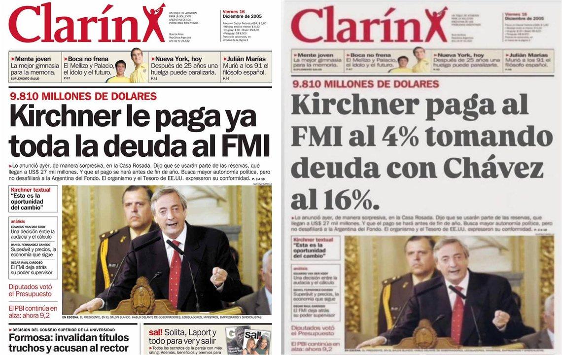 Javier Milei compartioacute una tapa de diario falsa para criticar al kirchnerismo