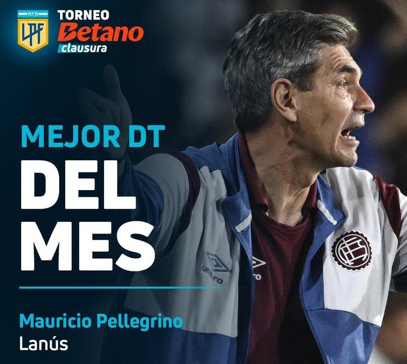 Mauricio Pellegrino elegido Mejor DT del mes