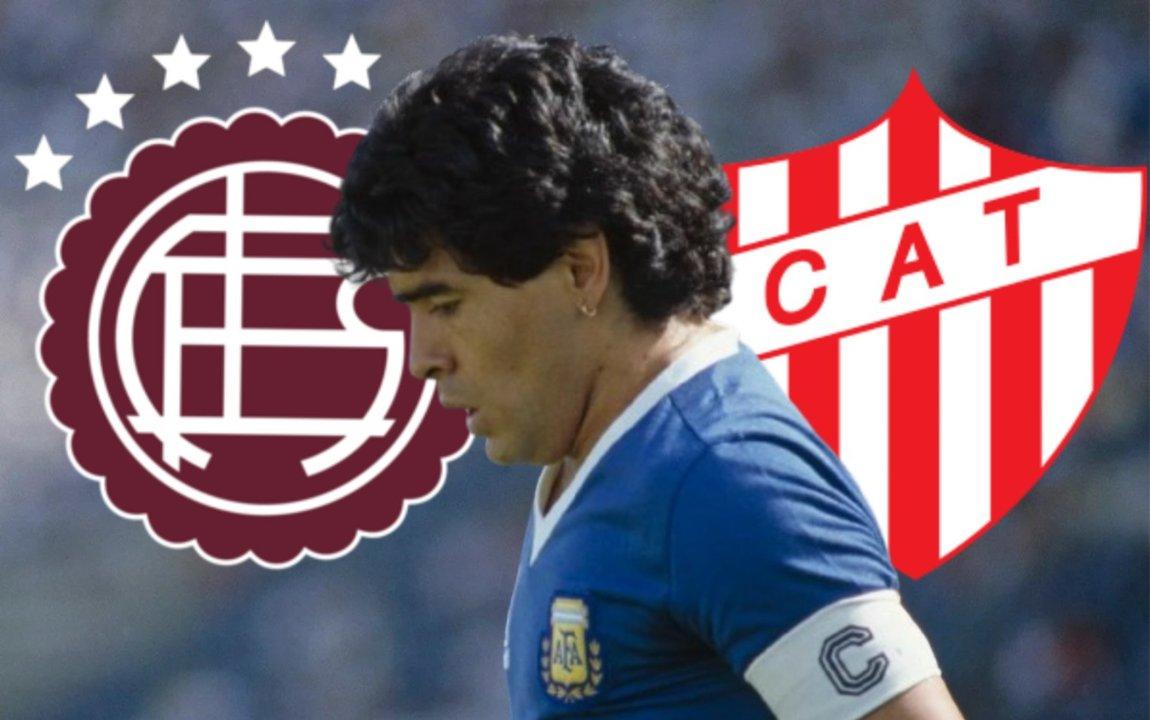 El diacutea que Maradona hizo olvidar la rivalidad entre Lanuacutes y Talleres por una causa solidaria