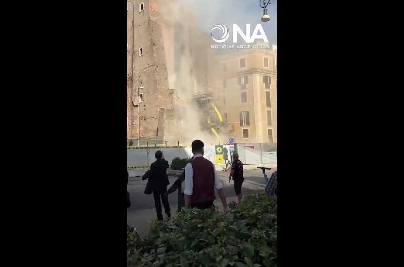 Cuatro trabajadores heridos al derrumbarse parcialmente una torre medieval en Roma