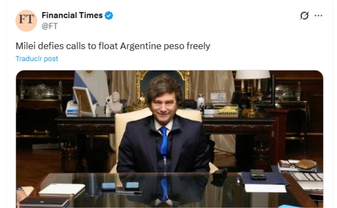 Javier Milei- ldquoEl Tesoro estadounidense intervino cuando vio una oportunidad de negociordquo 