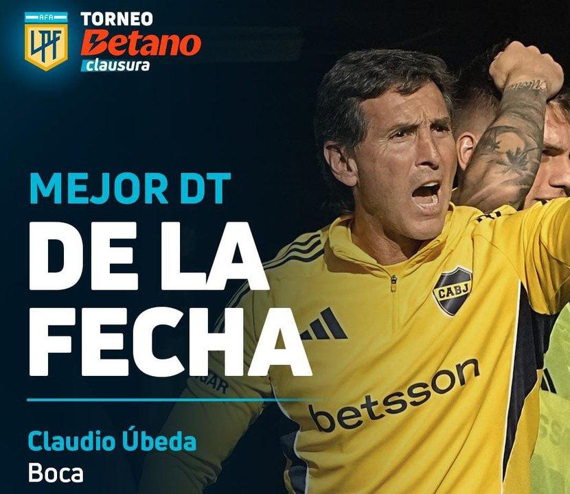 Claudio Uacutebeda fue elegido el Mejor DT de la Fecha 15 tras vencer a River en su primer Superclaacutesico