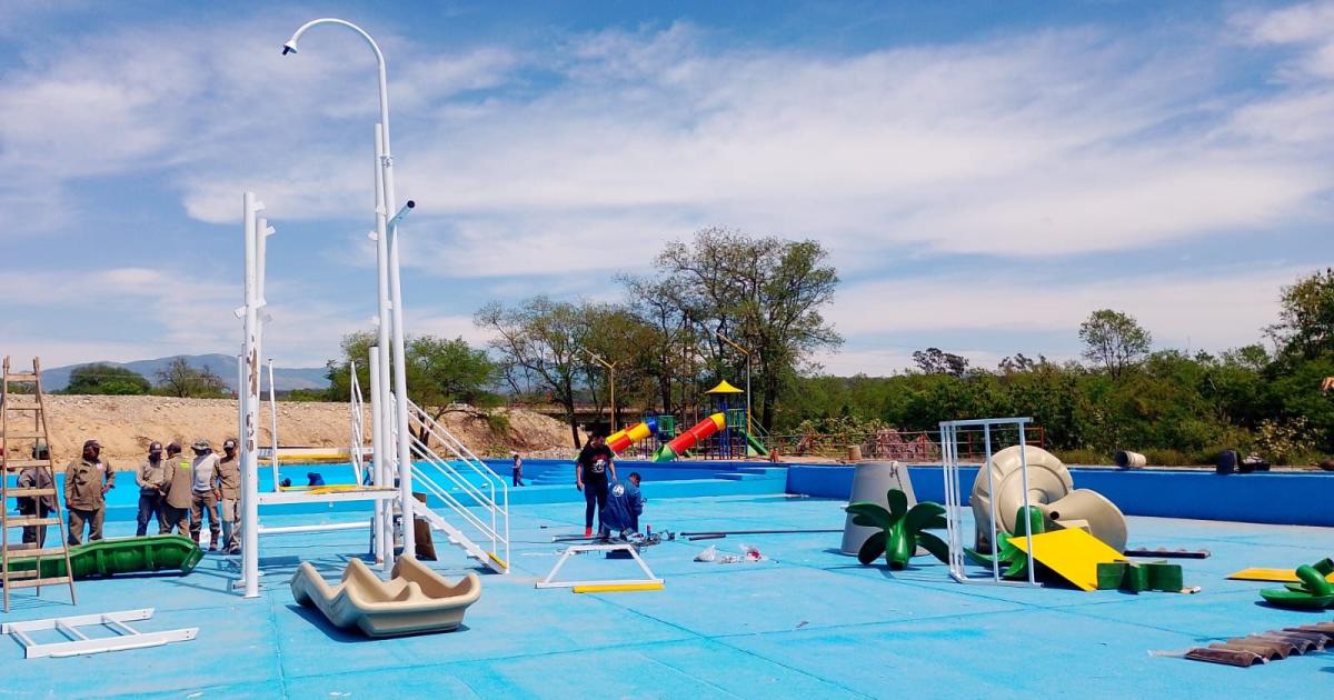 Avanzan los preparativos para inaugurar la nueva pileta del camping y balneario Jaque