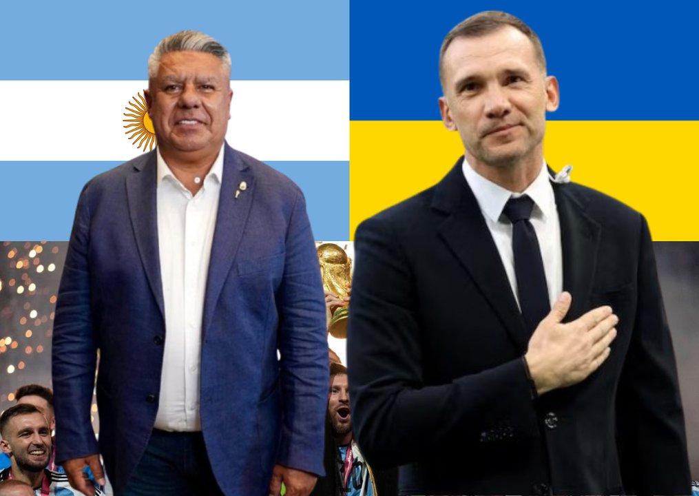 Tapia le prometioacute a Shevchenko un amistoso solidario- Argentina jugaraacute en Ucrania cuando vuelva la paz