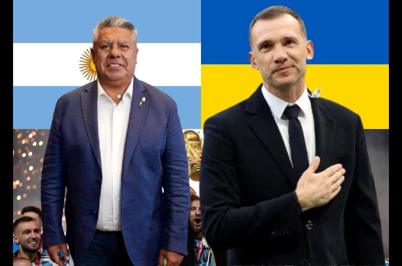 Tapia le prometioacute a Shevchenko un amistoso solidario- Argentina jugaraacute en Ucrania cuando vuelva la paz