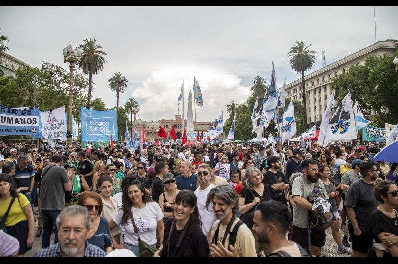 Representantes de CGT CTA y UTEP concretaron acto por los Derechos Humanos y en rechazo a Milei