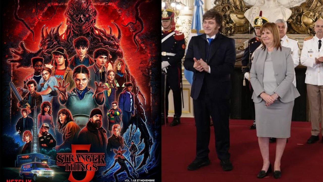 Netflix publicoacute un avance de Stranger Things con un guintildeo a Patricia Bullrich y Javier Milei