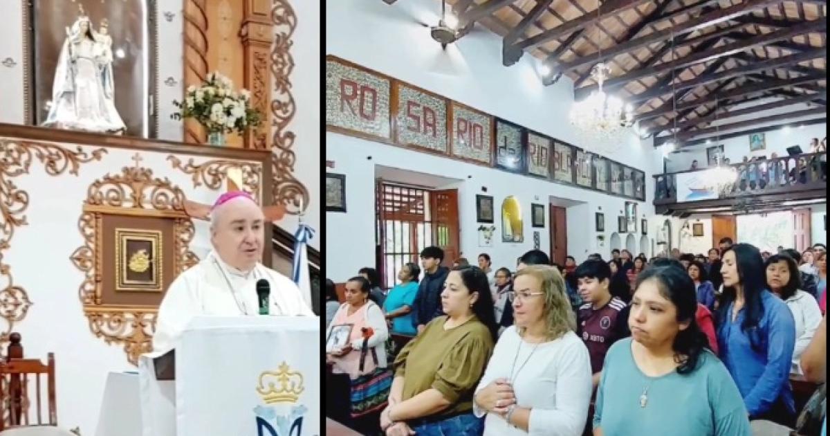 Con el Obispo en el Santuario de Riacuteo Blanco la Iglesia cerroacute el Antildeo Jubilar