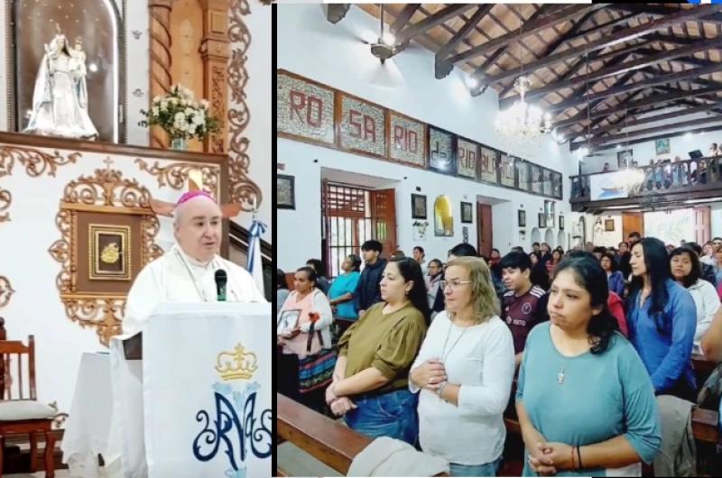 Con el Obispo en el Santuario de Riacuteo Blanco la Iglesia cerroacute el Antildeo Jubilar