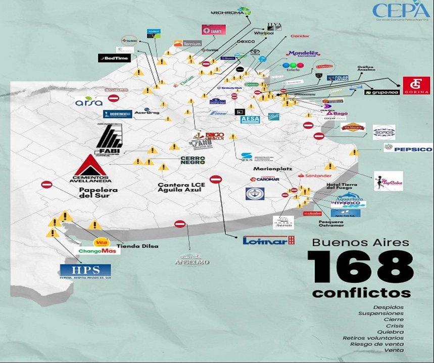 El balance negro de despidos suspensiones y cierres de empresas- 629 conflictos laborales en todo el paiacutes