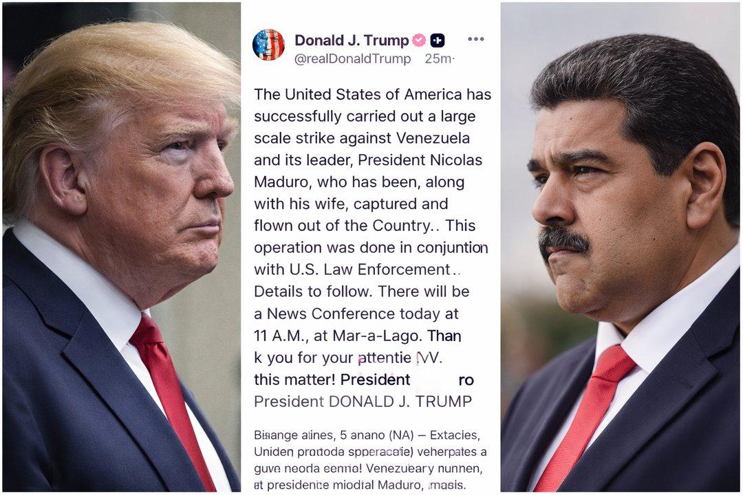 Donald Trump anuncioacute que Estados Unidos capturoacute a Nicolaacutes Maduro