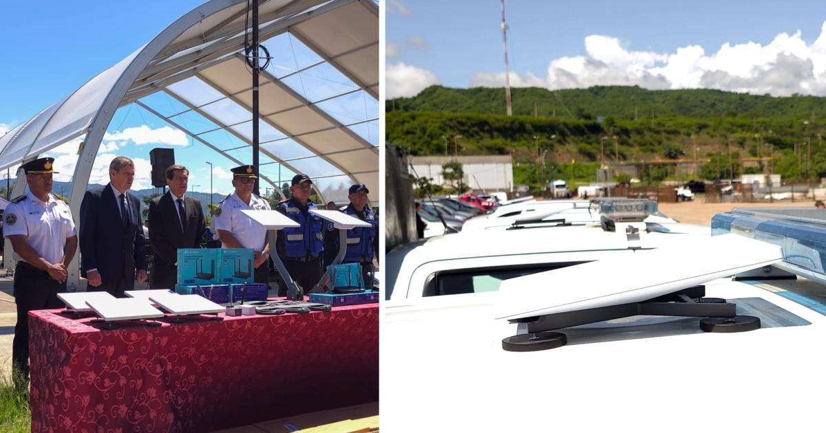 Sadir entregoacute las primeras antenas satelitales Starlink a la Policiacutea