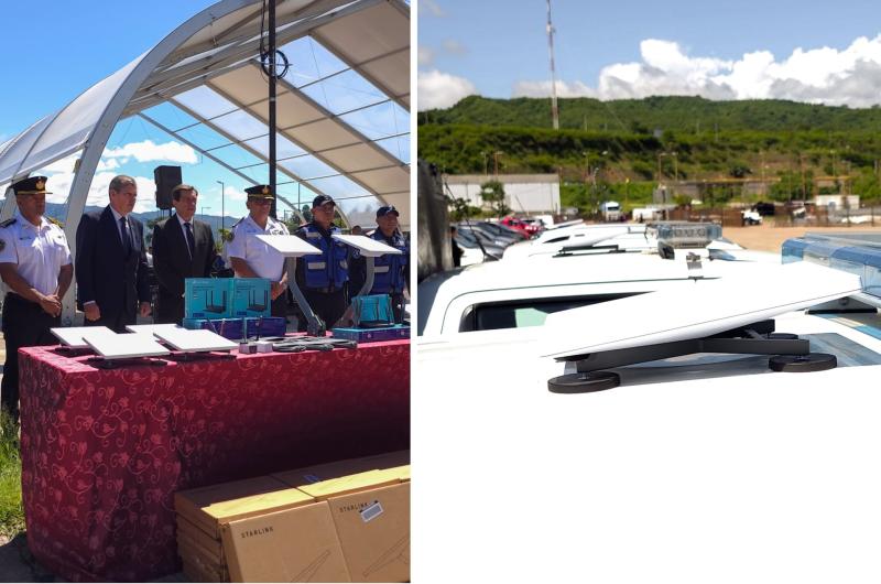 Sadir entregoacute las primeras antenas satelitales Starlink a la Policiacutea