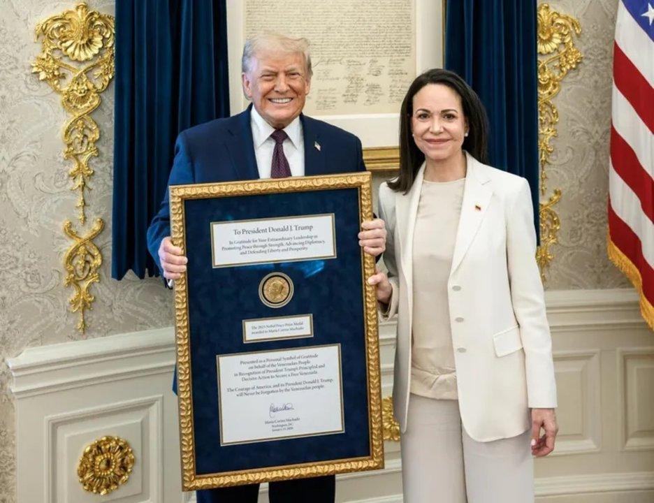 El Nobel es intransferible- la aclaracioacuten tras el gesto de Mariacutea Corina Machado con Donald Trump