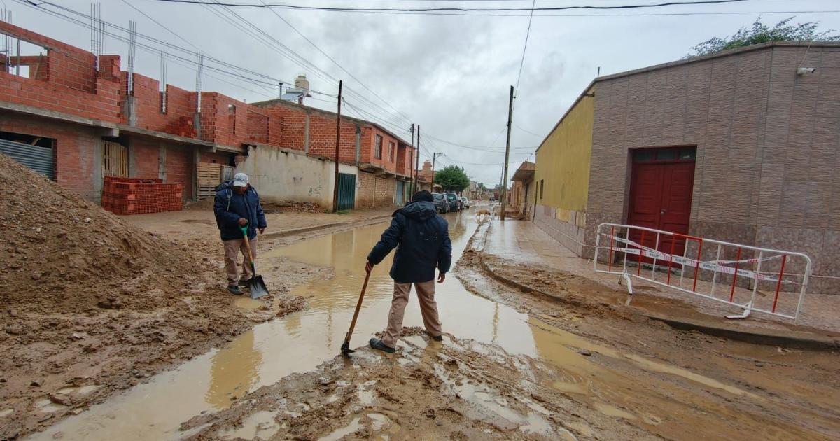 Relevamientos preventivos en distintos barrios de La Quiaca tras las fuertes lluvias