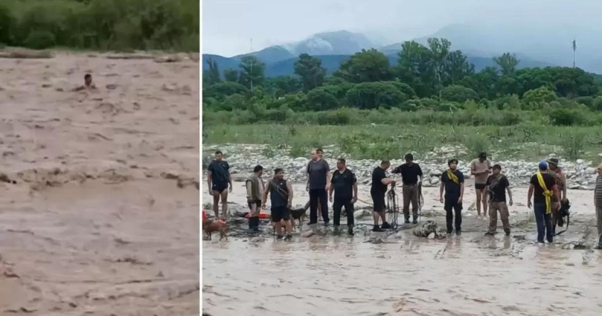 Dramaacutetico rescate en el Riacuteo Grande el trabajador se salvoacute de milagro