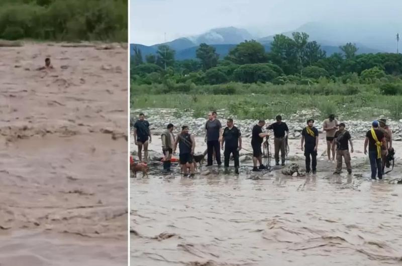 Dramaacutetico rescate en el Riacuteo Grande el trabajador se salvoacute de milagro