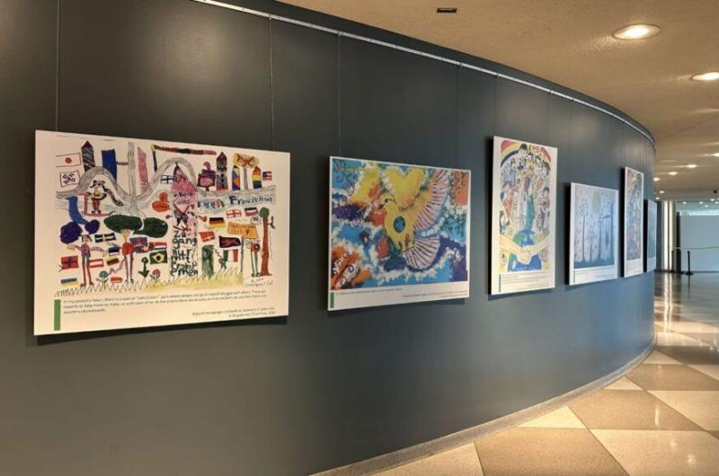 Exhiben dibujos de estudiantes jujentildeas en una muestra de Naciones Unidas