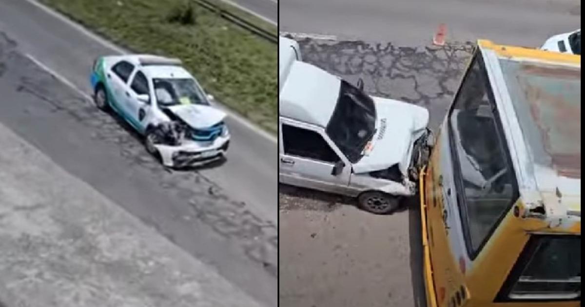 Triple choque en ruta 9 involucra a un vehiacuteculo de la Seguridad Vial