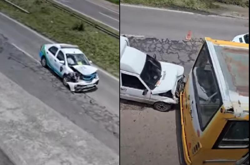 Triple choque en ruta 9 involucra a un vehiacuteculo de la Seguridad Vial