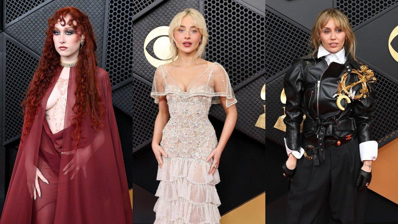 Chappell Roan Sabrina Carpenter y Miley Cyrus- los mejores looks de los Premios Grammy