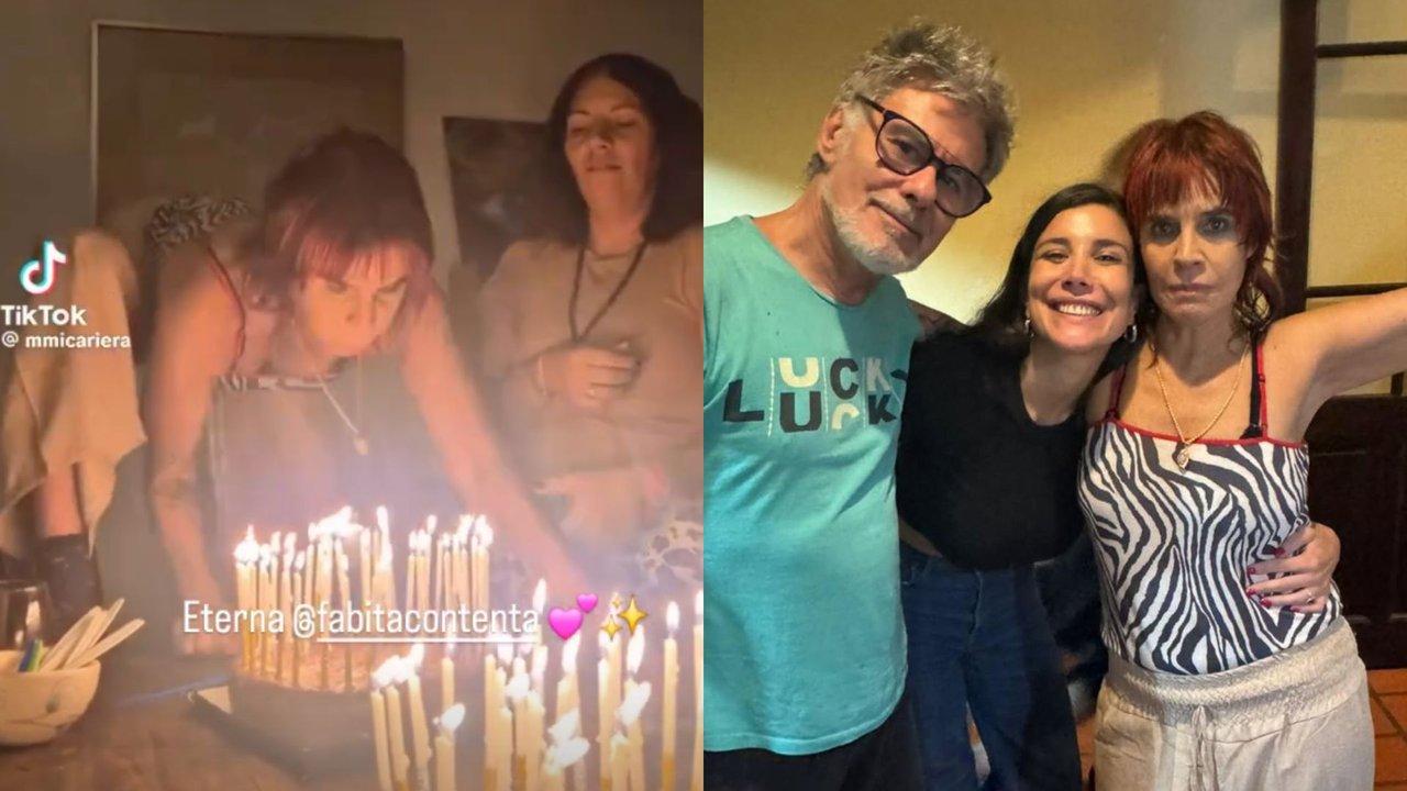 Asiacute fue la alocada celebracioacuten de Fabiana Cantilo por sus 67 antildeos y el regalo de Fito Paacuteez 
