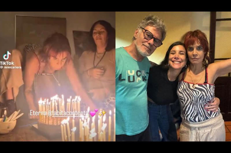 Asiacute fue la alocada celebracioacuten de Fabiana Cantilo por sus 67 antildeos y el regalo de Fito Paacuteez 