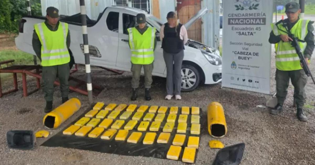 Detuvieron a una mujer de Ledesma con maacutes de 44 kilos de cocaiacutena