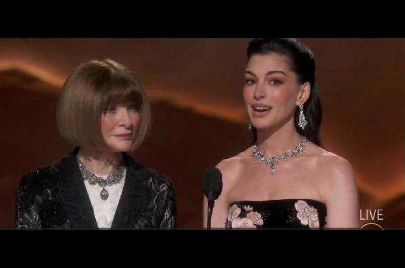 Oscarlsquos 2026- Anne Hathaway y Anna Wintour protagonizaron un guintildeo a ldquoEl diablo viste a la moda 2rdquo