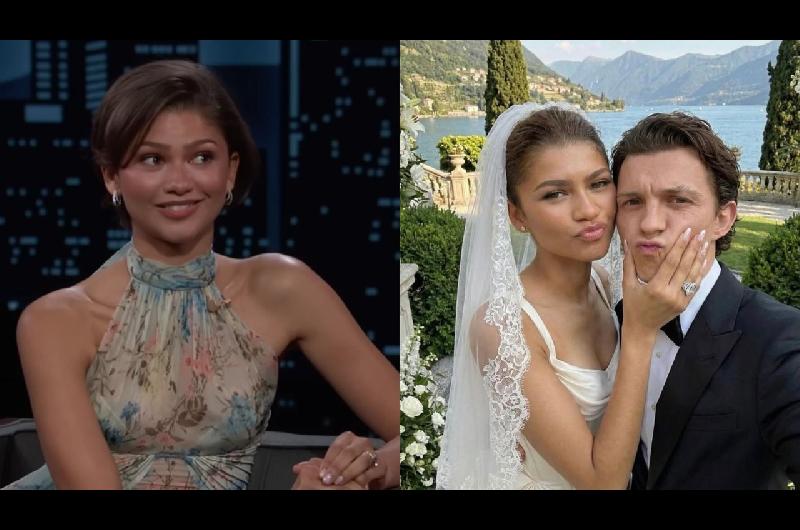 Zendaya reveloacute que sus amigos se enojaron con ella por una ldquoboda secretardquo con Tom Holland