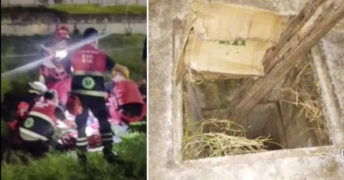 Nintildeo cayoacute en un pozo de 6 metros de profundidad lo rescatan y lo internaron