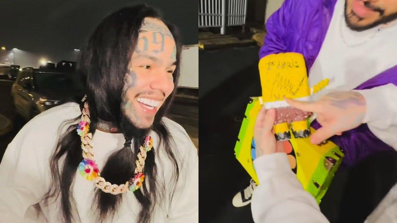 6ix9ine fue liberado de prisioacuten y presumioacute un muntildeeco firmado por Nicolaacutes Maduro